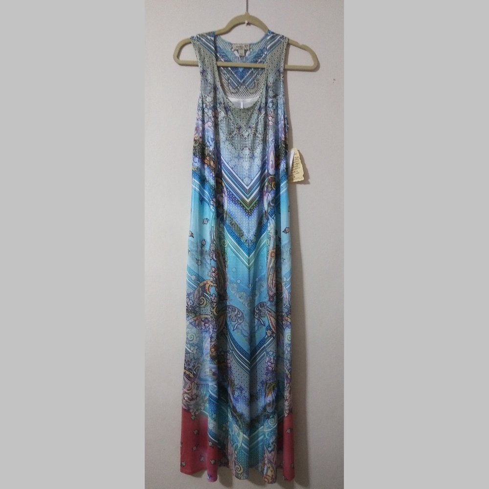 One World Long Sleeveless Dress Size M